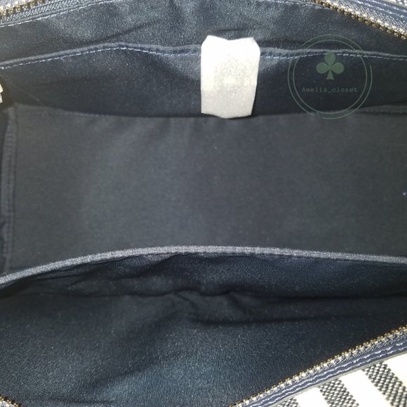 MAKE AN OFFER New Kate Spade Market Striped Medium Canvas Blue Beige Tote - Picture 4 of 8